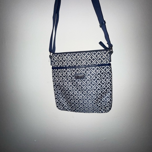 Tommy Hilfiger Blue Patterned Crossbody Bag - Picture 1 of 4